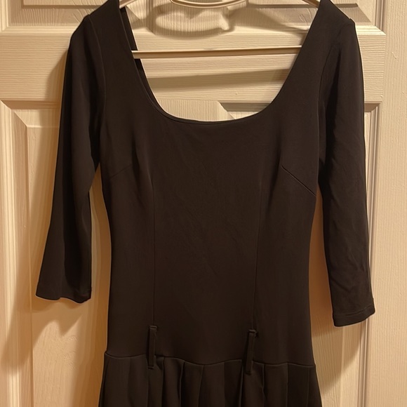 Abs by Allen Schwartz black long sleeve small pleated school girl style dress - Picture 2 of 4
